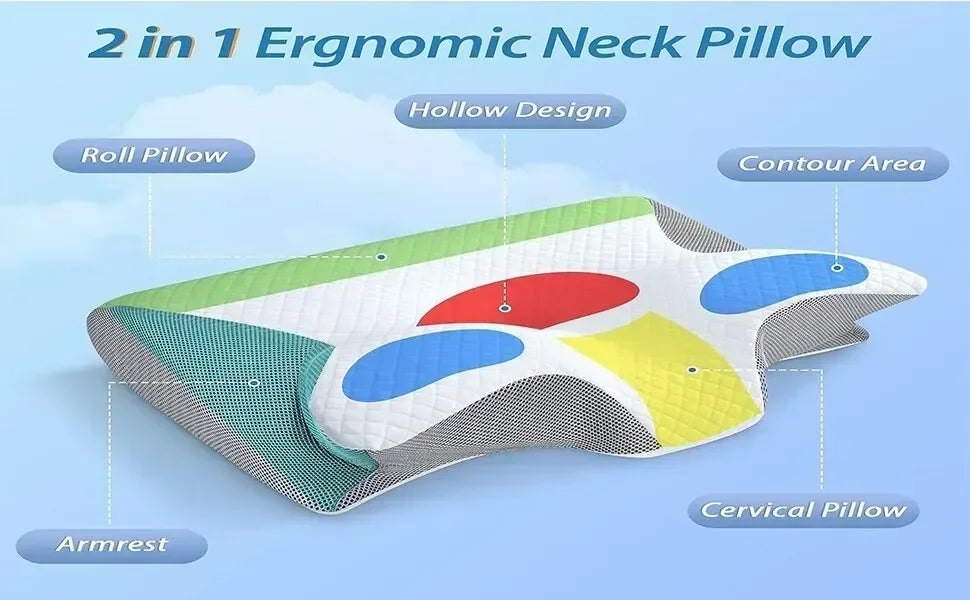 New Horn Butterfly Pillow Neck Pillow Sleeping Pillow Slow Rebound Memory Pillow Cervical Spine Pillow Pillow Core