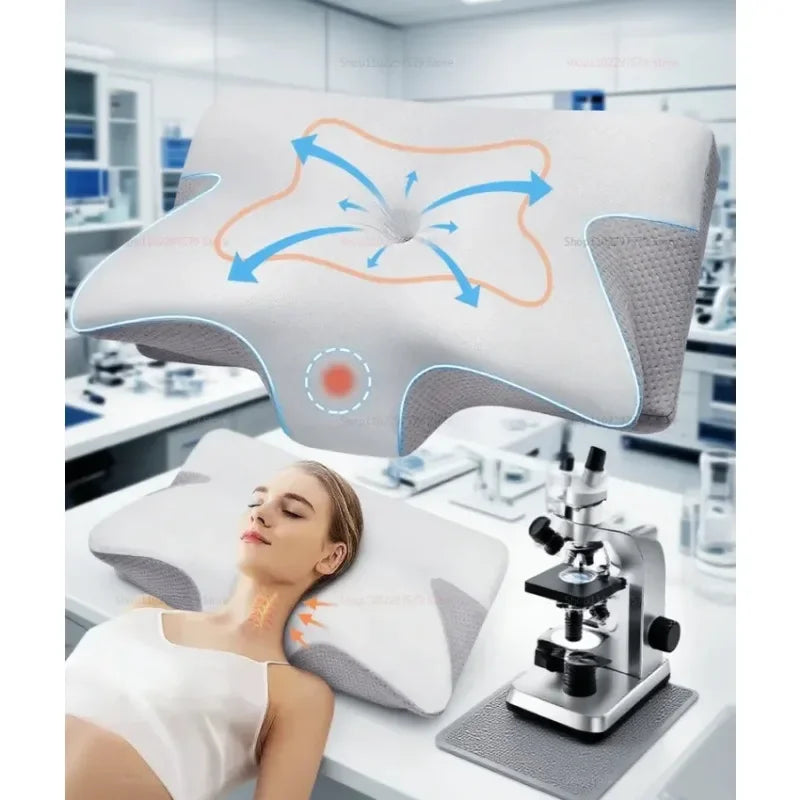 New Horn Butterfly Pillow Neck Pillow Sleeping Pillow Slow Rebound Memory Pillow Cervical Spine Pillow Pillow Core